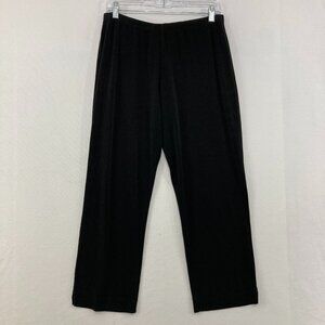Clara Sun Woo size 1X Black Stretch Knit Pull-on Cropped Pants